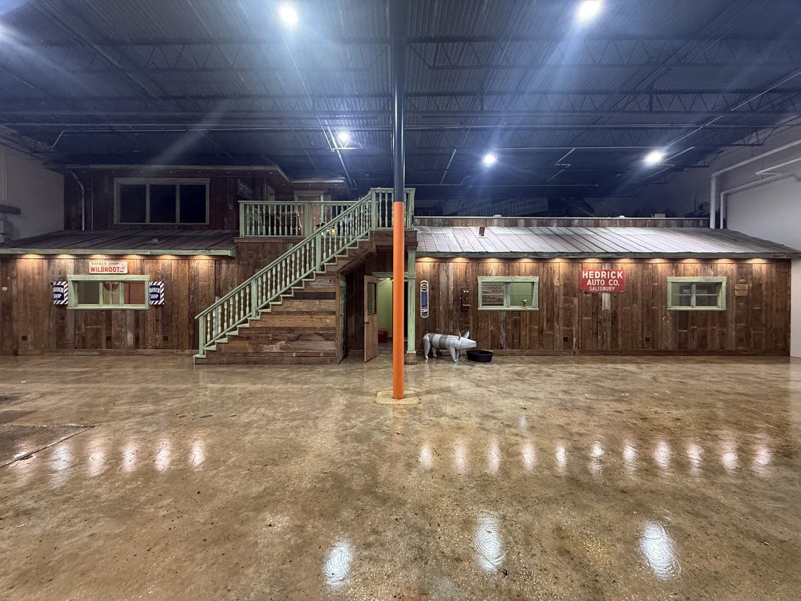 High bay lighting installed in a commercial building